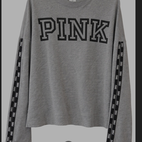 PINK Victoria's Secret Tops - PINK Victoria's Secret Gray Sweatshirt